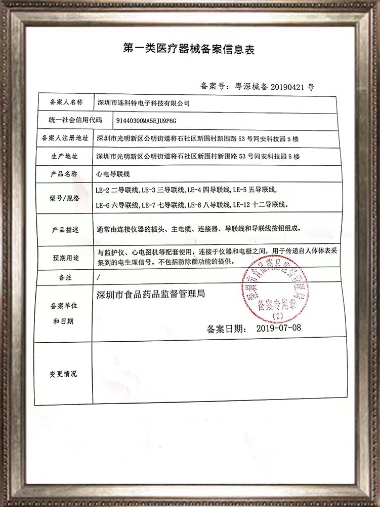 Class I medical device filing 